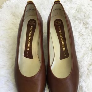 Peter Kaiser 8M Classic All Leather Brown Pumps